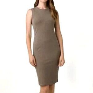 Prana Tan Mink‎ Heather Crew Neck Sleeveless Becksa Dress Size XS